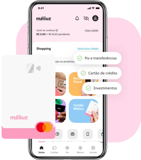 Conta Digital Méliuz Tela app